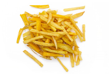 french fries on white background