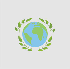 earth day icon design isolated on gray background
