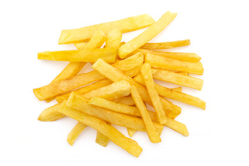 french fries on white background