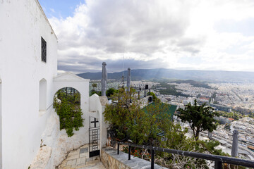 Saint George's chapel on top of Mount Lycabettus, Athens, Greece.