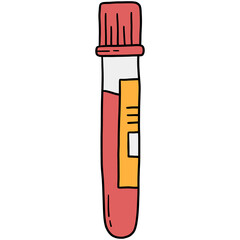 Medical test tube with blood