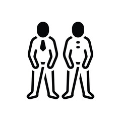 Black solid icon for characters 