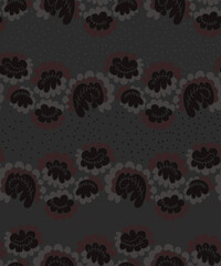 Abstract unique colorful pattern with hand drawn flowers 