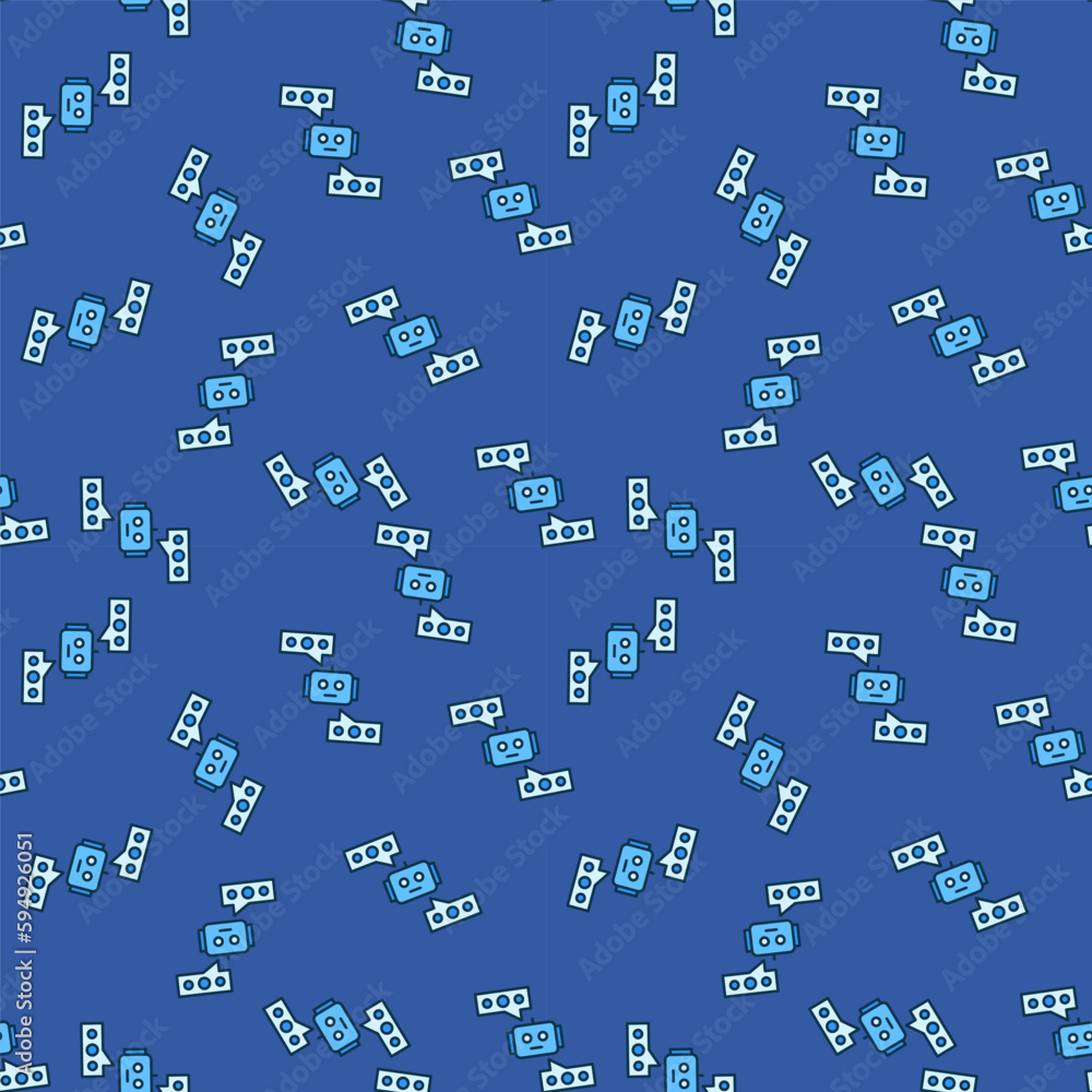 Poster chatbot and speech bubbles vector chat conversation colored seamless pattern