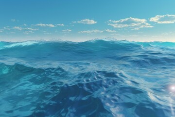 Naklejka na ściany i meble perfect ocean water and sky. Generative AI
