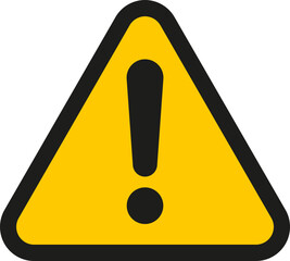 Triangle yellow caution sign icon