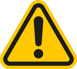 Triangle yellow caution sign icon