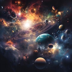 Obraz na płótnie Canvas planet and space, generated Ai