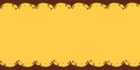 set of flat vector hot chocolate, cocoa or coffee, melted, splashes with drops, lumps, spots. Consuming liquid dessert, advertising product, splash design element for promo