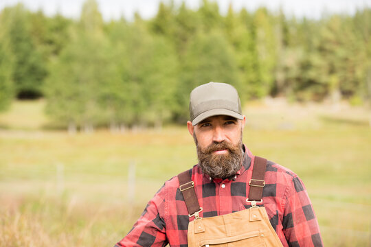 Male farmer standing in field