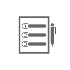 Plan list with numbers icon isolated on transparent background