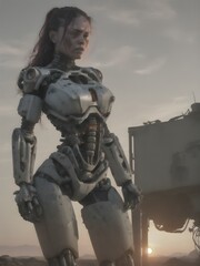 Fototapeta premium Cyberpunk - Warrior - Character