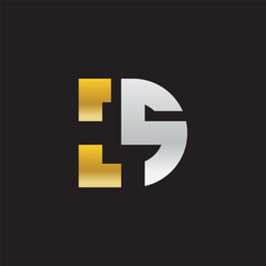 Obraz premium Alphabet letters monogram logo DS,SD,S and D, elegant and Professional letter icon design on black background.