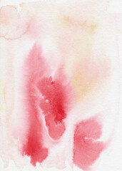 Soft red, neutral beige watercolor stains background, social media post backdrop, invitation card texture, watercolor digital paper