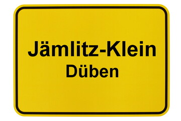 Illustration eines Ortsschildes der Gemeinde Jämlitz-Klein Düben in Brandenburg