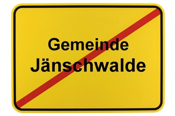 Illustration eines Ortsschildes der Gemeinde Jänschwalde in Brandenburg