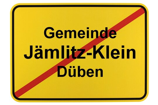 Illustration eines Ortsschildes der Gemeinde Jämlitz-Klein Düben in Brandenburg