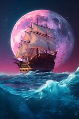 ship in the sea, generated Ai