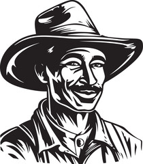 Farmer head vector illustration, SVG
