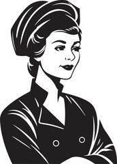 Woman chef, woman cooking Vector Illustration, SVG