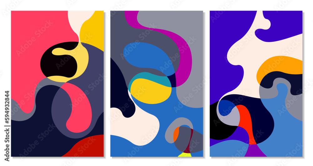 Poster vector colorful fluid abstract background for summer banner design