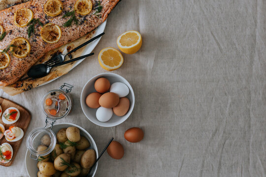 Table set for Easter meal