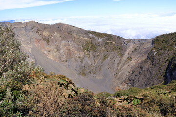 Costa Rica. Irazu Volcano National Park (Spanish: Parque Nacional Volcan Irazu). View of the volcano and the lake in the crater.