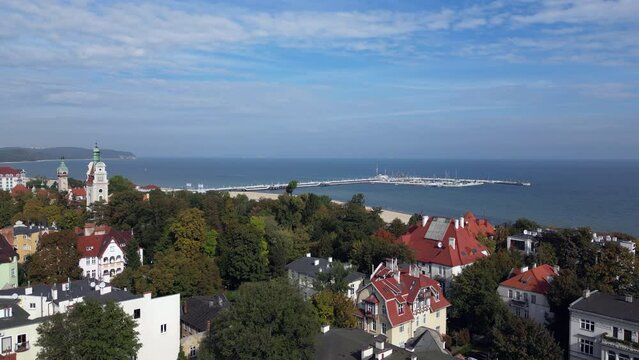 Aerial of Sopot city  Poland