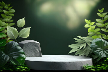 Stone Table Illustration Background For Placing Products Illustration