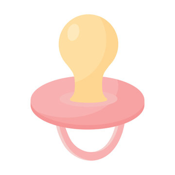 Vector cartoon image of a baby nipple. The concept of parenting and caring for a child. Set elegant elements for your design.