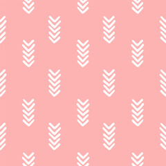 Pink seamless pattern with white arrow