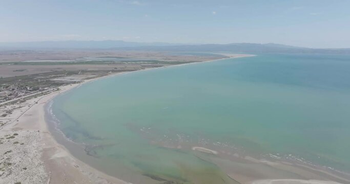 Delta de l'Ebre. Mouth of the Ebro River. Riumar, Tarragona.Natural park in Catalonia, Spain. Mediterranean sea. Flat color, log shot.