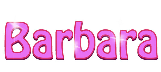 Barbara - pink color  - female name - sparkles - ideal for websites, emails, presentations, greetings, banners, cards, books, t-shirt, sweatshirt, prints