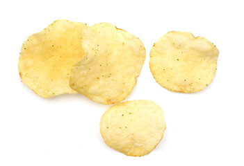 potato chips isolated on white