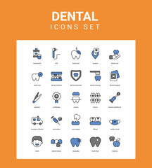 Dental related icon set