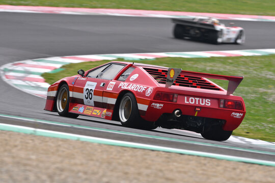 Scarperia, 2 April 2023: Lotus Esprit S1 year 1979 in action during Mugello Classic 2023 at Mugello Circuit in Italy.