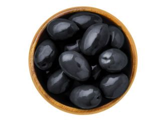 Delicious olives in wooden bowl, cut out