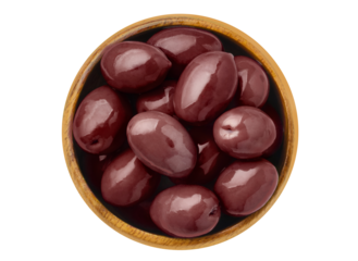 Delicious olives in wooden bowl, cut out