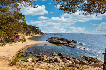 Fototapeta na wymiar Nature hikes to reconnect with yourself. Costa Brava, near small town Palamos, Spain