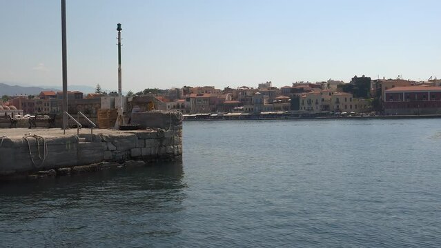 Video from the boat entering the old Venetian port of Chania. Crete. Greece