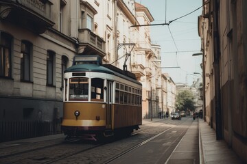 Fototapeta na wymiar Tram in city center