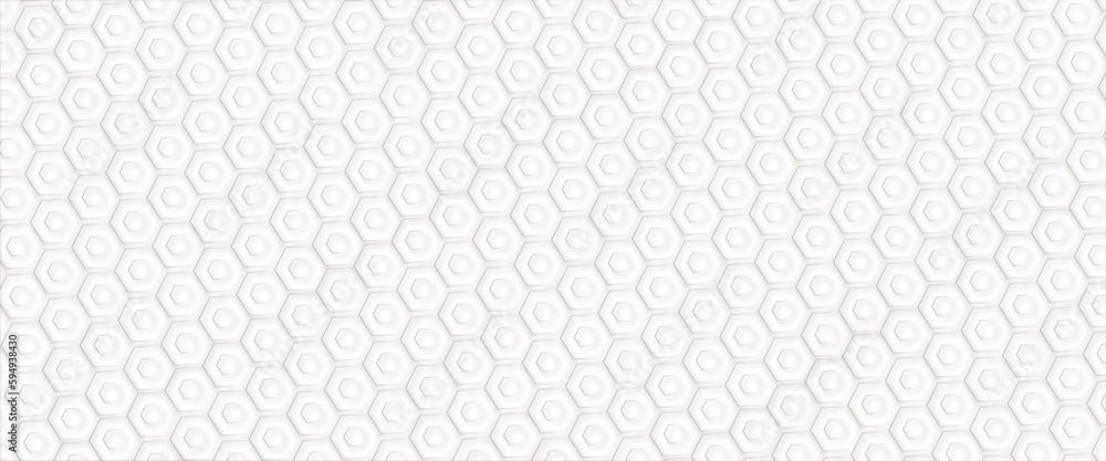 Poster white abstract background with hexagon pattern style and seamless concept, abstract technology backg