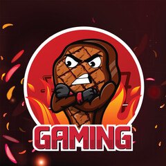 Angry Beef Gaming logo, Beef Mascot logo
