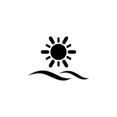 Obraz premium Sun and waves icon isolated on transparent background