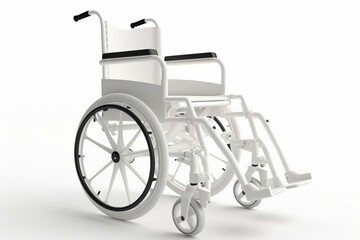 Fototapeta na wymiar Wheelchair white isolated on white background. 3d illustration. Generative AI