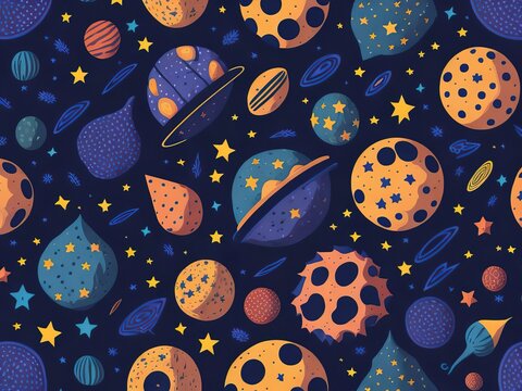 Space galaxy planet pattern background. Ai Generated