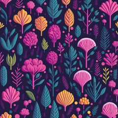 Colorful seamless flower patterns ai generated.