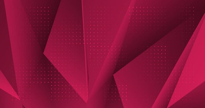 Abstract maroon luxury polygonal background with red line dots, geometric shapes. Trendy 3d blank space. Hi-tech network video design. Premium minimal animated banner. Modern seamless looped animation