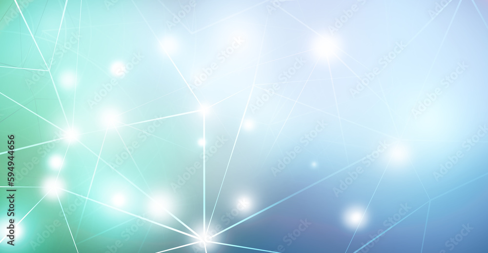 Poster panoramic abstract dot and circle light connection background., the world is connect and smaller con