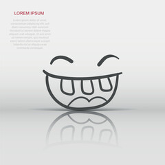 Simple smile with tongue vector icon. Hand drawn face doodle illustration on isolated background.